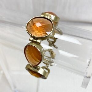 Anne klein brushed gold acrylic gem bracelet